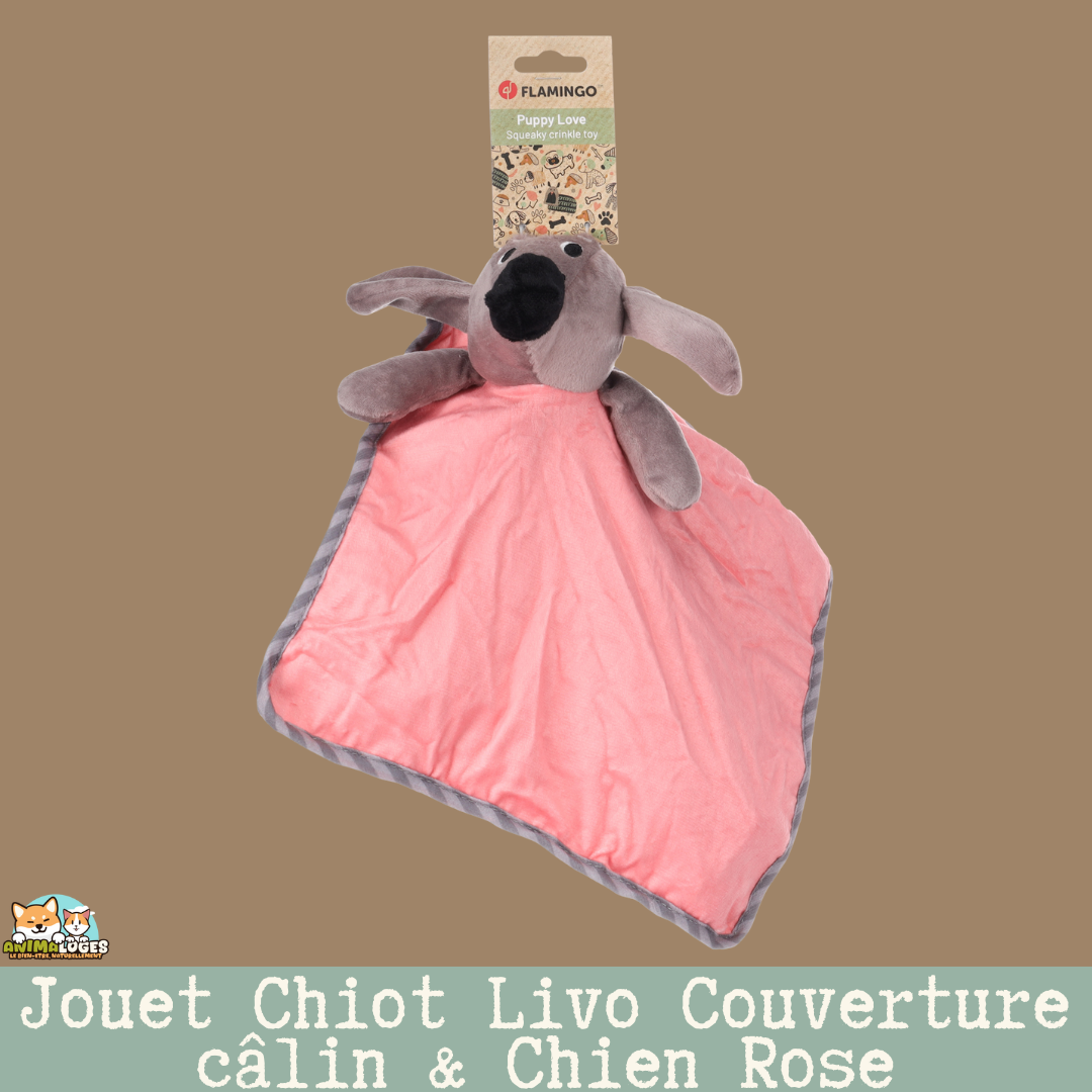 Flamingo Livo Couverture câlin Rose — vue de face du doudou