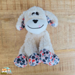 Jouet Flamingo Floreo Chien Assis beige en peluche avec couineur