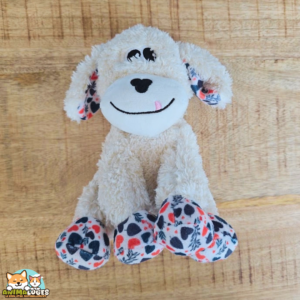 Jouet Flamingo Floreo Chien Assis beige en peluche avec couineur
