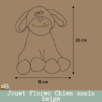 Jouet Floreo chien assis beige Flamingo – vue de face