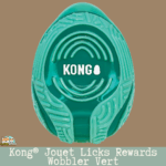 KONG Licks Rewards Wobbler vert – vue de face avec rainures