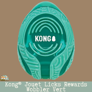 KONG Licks Rewards Wobbler vert – vue de face avec rainures