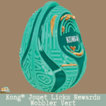 KONG Licks Rewards Wobbler vert – vue de face avec rainures