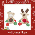 Jouet Flupy Noël Flamingo – elan ou ours rouge avec motif de Noël