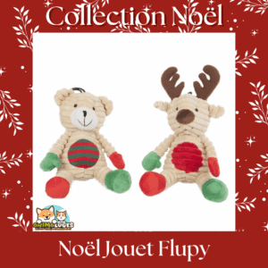 Jouet Flupy Noël Flamingo – elan ou ours rouge avec motif de Noël