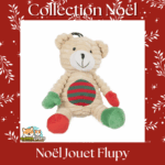 Jouet Flupy Noël Flamingo – ours rouge avec motif de Noël