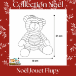 Jouet Flupy Noël Flamingo – ours rouge avec motif de Noël