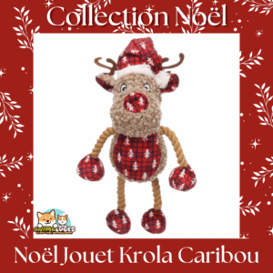Jouet renne Krola Caribou brun avec corde pour chien – Anima-Loges
