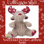 Jouet renne Krola Caribou assis brun pour chien