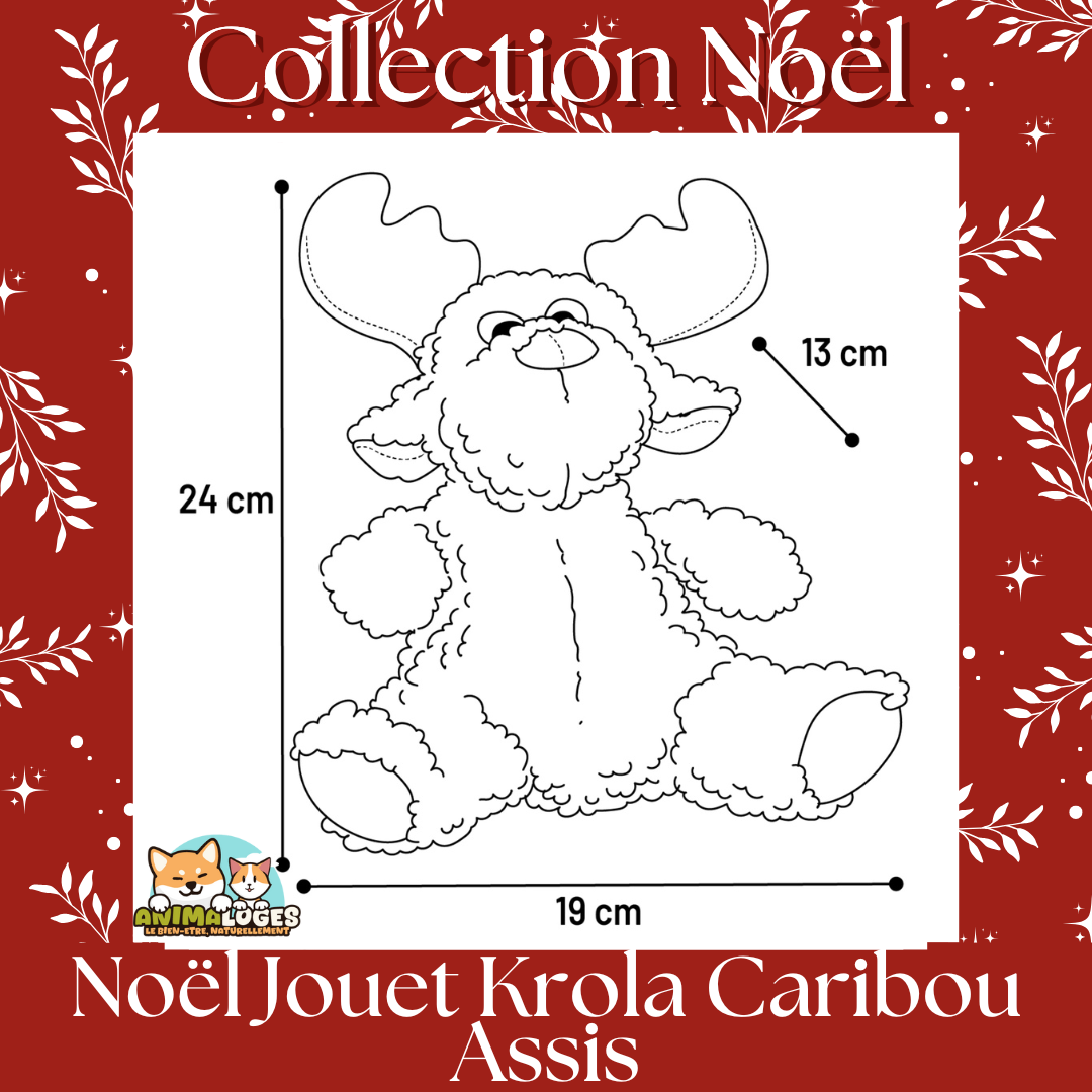Jouet renne Krola Caribou assis brun pour chien