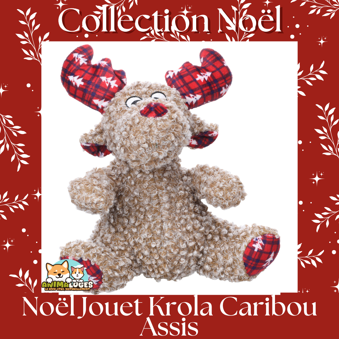 Jouet renne Krola Caribou assis brun pour chien
