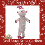 Jouet renne long corps Krola Caribou brun pour chien