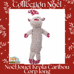 Jouet renne long corps Krola Caribou brun pour chien