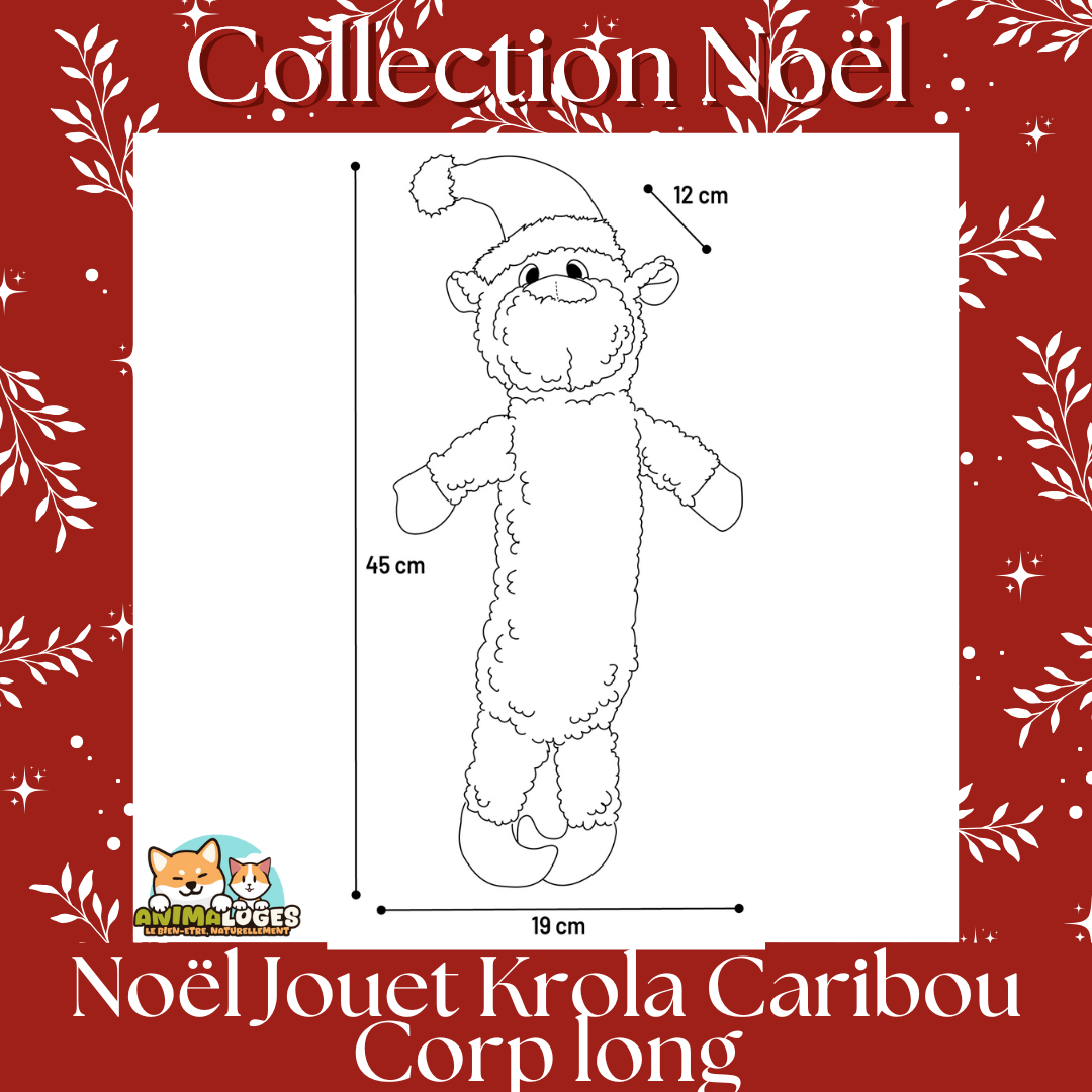 Jouet renne long corps Krola Caribou brun pour chien