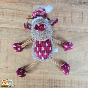 Jouet de Noël Flamingo Krola Caribou avec corde pour chien