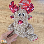 Jouet de Noël Flamingo Krola Caribou assis en peluche pour chien