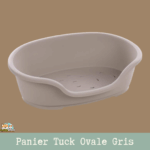 Panier Tuck Ovale gris S – vue de face, plastique recyclé