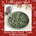 Tapis d’alimentation Snow Slow Bowl Doggotique motif flocon de neige