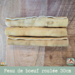 Peau de bœuf roulée séchée naturelle pour chien – friandise à mâcher