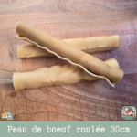 Peau de bœuf roulée séchée naturelle pour chien – friandise à mâcher