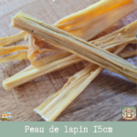 Peau de lapin séchée naturelle 15 cm pour chien – friandise de mastication douce