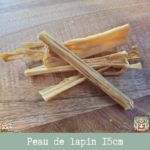 Peau de lapin séchée naturelle 15 cm pour chien – friandise de mastication douce