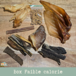Box mix friandises séchées faibles en calories pour chien – assortiment sain