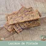lanières de viande pour chien et chat, montrant la saveur pintade
