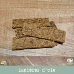 lanières de viande pour chien et chat, montrant la saveur oie