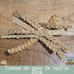 Tresse en peau de buffle naturelle pour chien – friandise de mastication longue durée