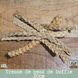 Tresse en peau de buffle naturelle pour chien – friandise de mastication longue durée