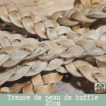 Tresse en peau de buffle naturelle pour chien – friandise de mastication longue durée