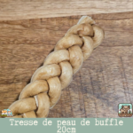 Tresse en peau de buffle naturelle pour chien – friandise de mastication longue durée