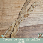 Tresse en peau de buffle naturelle pour chien – friandise de mastication longue durée