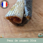 Peau de saumon séchée naturelle pour chien – friandise saine au poisson