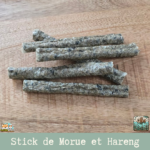 Stick Morue & Hareng séché naturel pour chien – friandise poisson riche en oméga-3