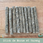 Stick Morue & Hareng séché naturel pour chien – friandise poisson riche en oméga-3