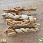 Peau de chèvre tressée naturelle pour chien – mastication