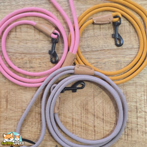 laisse chiot Malibu Flamingo en nylon recyclé, disponible en 3 couleurs