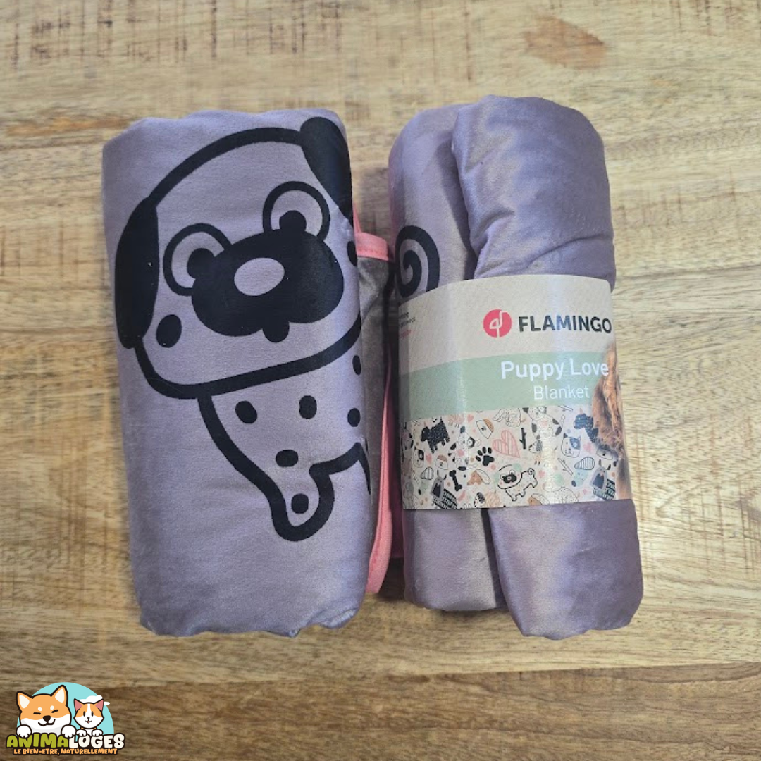 Couverture en peluche Flamingo Oddi pour chiot, format 100 x 70 cm