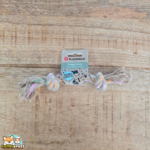 Jouet Flamingo Luro en chanvre naturel avec deux nœuds pour chiot, disponible en trois tailles