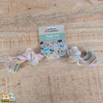 Jouet Flamingo Luro en chanvre naturel avec deux nœuds pour chiot, disponible en trois tailles