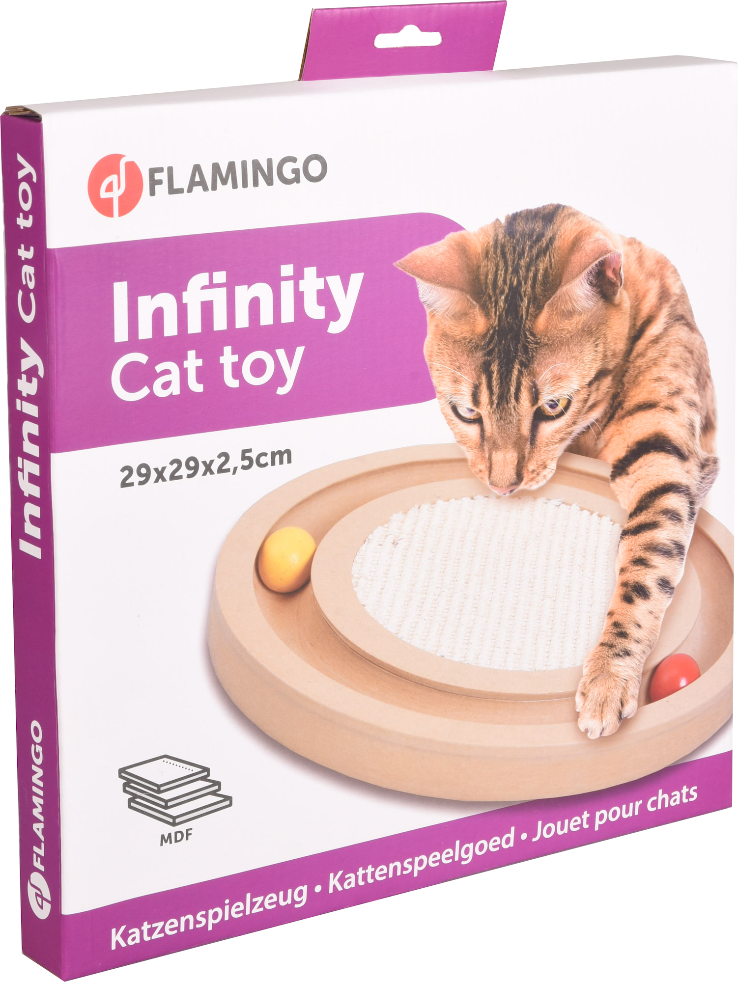 Jouet à griffer Flamingo Infinity avec circuit à balles pour chat