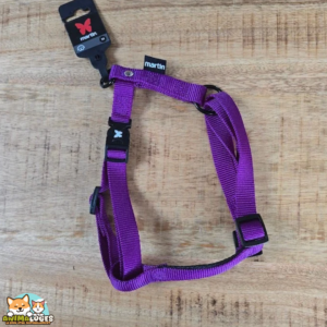 Harnais classique confort en nylon mauve pour chien, taille M