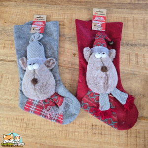 Chaussette de Noël Flamingo Renda Caribou à remplir pour chien et chat