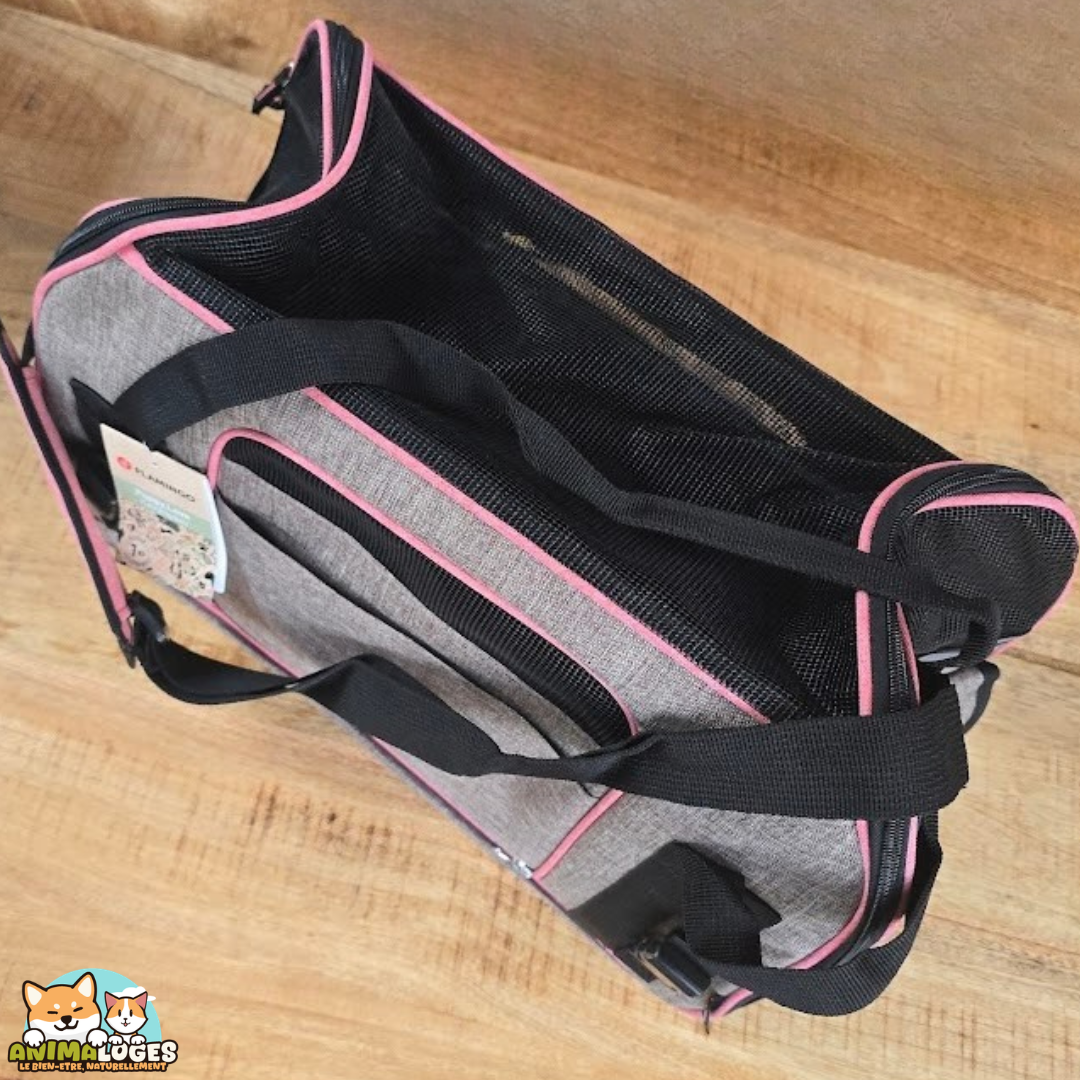 Flamingo Xandor sac de transport taupe pour chien et chat jusqu'à 7 kg